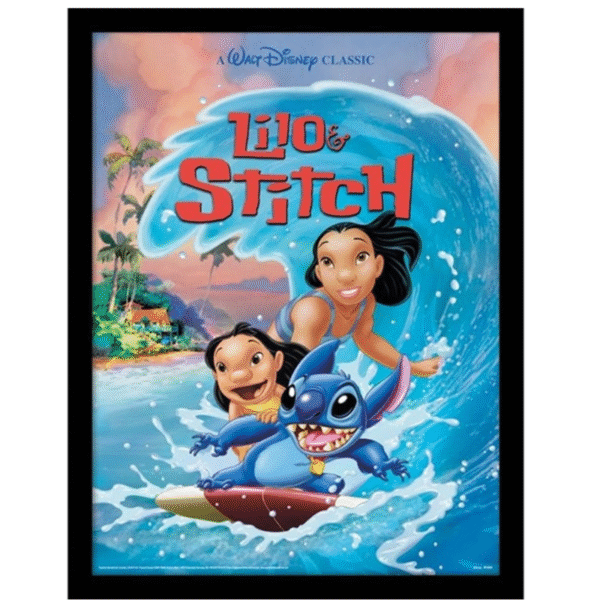 Tableau Lilo & Stitch - Surf sur vague